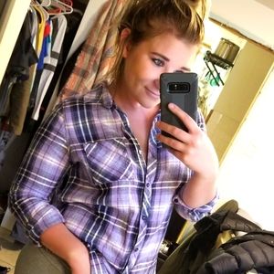 Woolrich purple flannel button down top